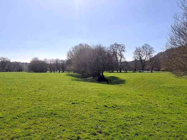 Side Meadow θέση αυτοκινούμενο τροχόσπιτο σε γρασίδι χωρίς ρεύμα