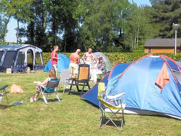 Op gras staplaats voor een tent, voor vouwwagen of voor caravan , met elektriciteit