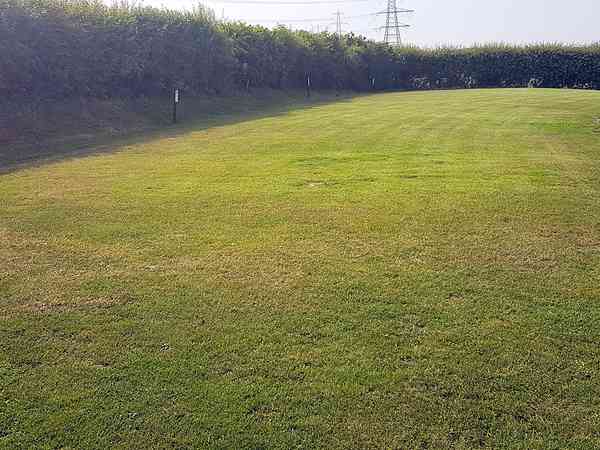 Electric hardstanding and grass motorhome pitch (no awning)