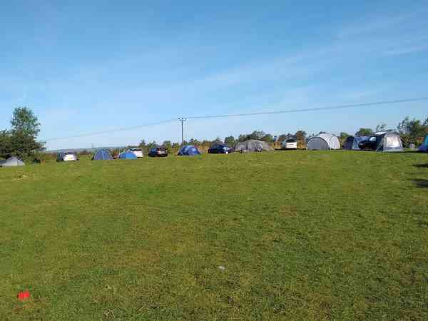 Non-electric grass tent pitch