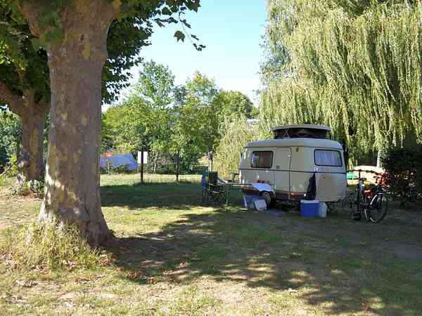 Electric grass tent pitch
