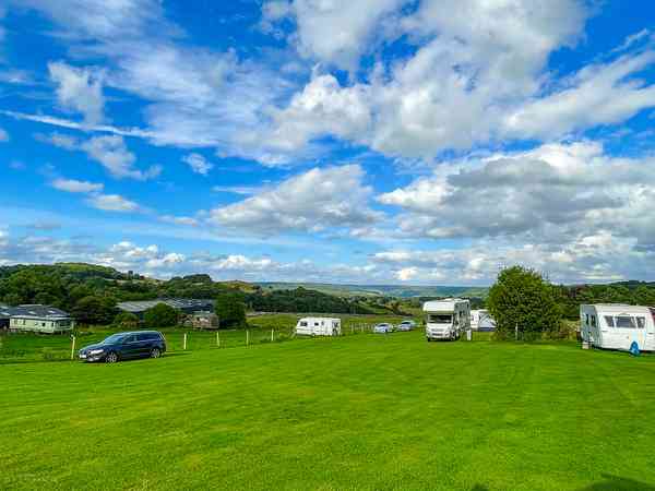 Powered grass caravan site