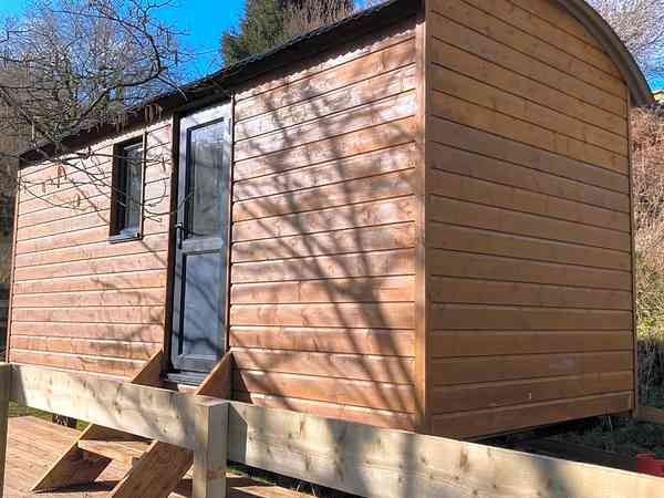 The hut with decking The hut with decking