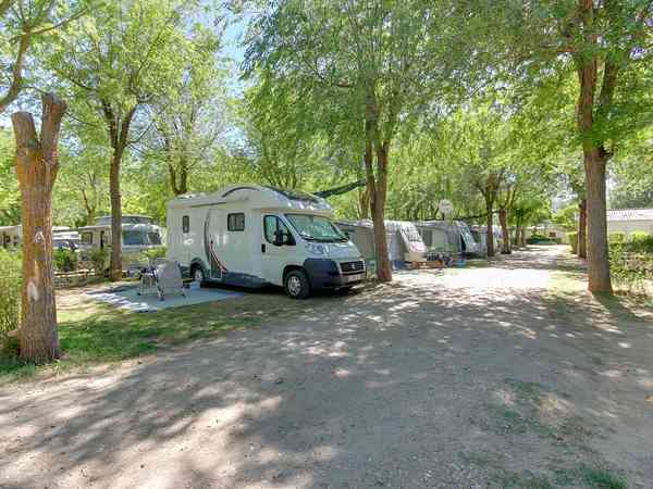 Electric optional hardstanding and grass motorhome pitch