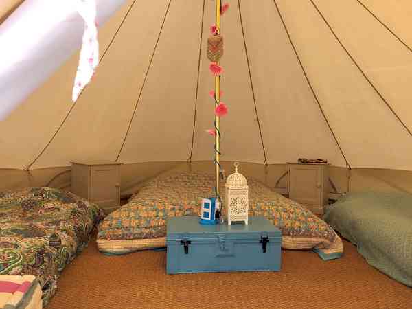 Example of bell tent interior Example of bell tent interior