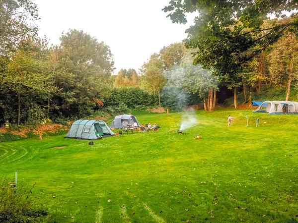 The Glade electric grass tent pitch