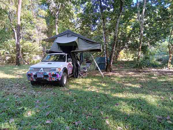 Unpowered grass and earth tent site