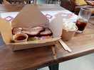 Enjoying a bit of brisket for my dinner