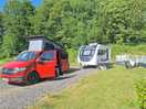 Two old friends camping together