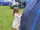 Getting ready to depart unclipping tent.