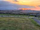 Sunset behind whitby abbey taken from campsite