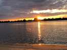 Sonnenuntergang am campingstrand
