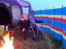Chilling by firepit