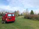 Van on pitch in march