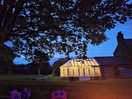 Lovely lit up at night.