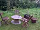Seating outside bell tent