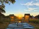 Sunset outside the bell tent