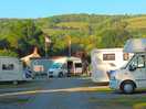 View from our pitch towards the hills above cheddar