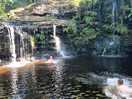 Local waterfall swimming.