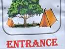 Campsite entrance sign