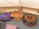 Inside tent