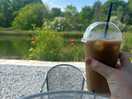 Iced latte by the lake.