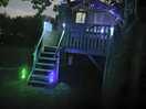 Tree house at night time