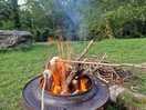 Campfire aloved in each section for tent