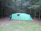 Front of the tent which is adjacent to a play area