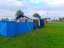 Trailer tent in middle of pitch