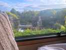 View from our caravan looking over the river / stream