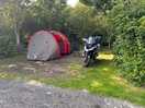 Great pitch for motorcycle camping.