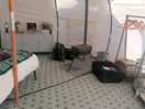 Inside the bell tent