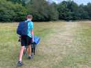 We borrowed a wheelbarrow