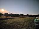 Moon rise over the adjoining meadow