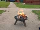 Fire pit and view of some pods