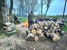 Communal campfire