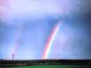 Beautiful rainbows seen from the field
