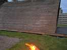 Camp fire at night