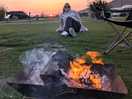 Chilling by the fire