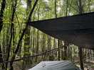 Tent pitch immersed in nature