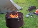 Great to have a fire. cooking grid also provided.