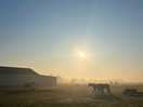 View from the camping field in morning.