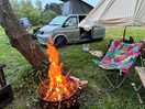 Relaxing by the fire pit