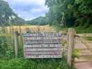 Nice welcome sign at the bottom gate.