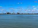 Oil refinery directly opposite