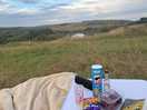 Chilling with music and nibbles
