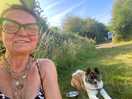Mabel and i loving our camping trip