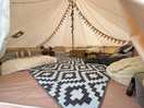 Inside tent