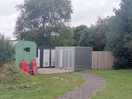 Pizza van right next to the toilets and showers